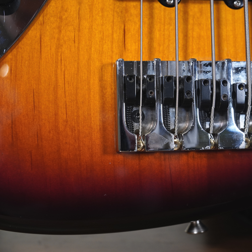 F Clef USA Custom J Style 5 String Left-Handed Bass Guitar, Sunburst - Used