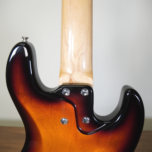 F Clef USA Custom J Style 5 String Left-Handed Bass Guitar, Sunburst - Used