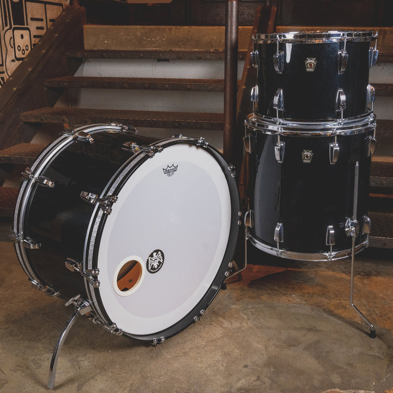1980s Ludwig Chicago Badge Black Cortex Drum Set - Used