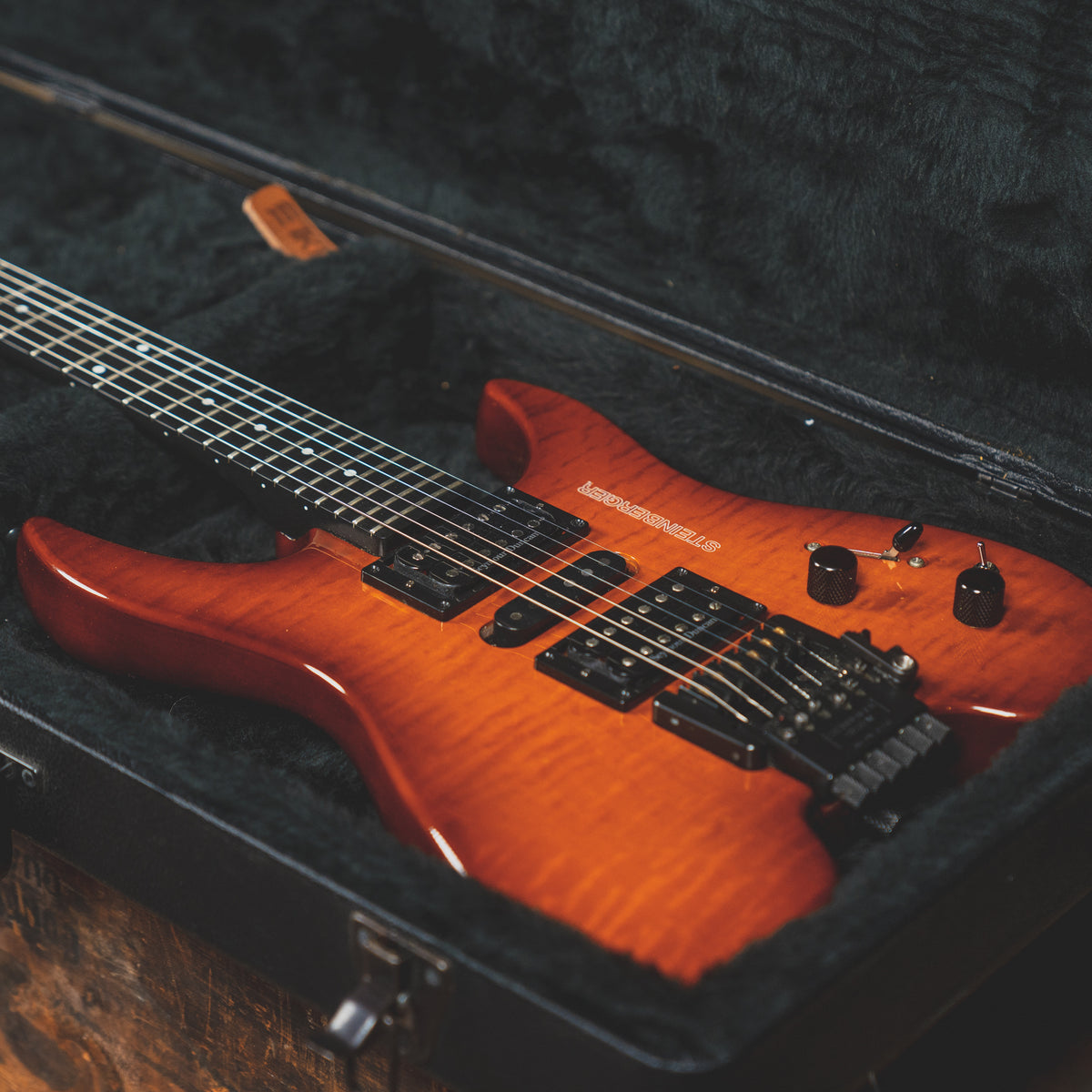 Steinberger 2002 GM7TA Electric Guitar, Red Flame With OHSC and Gig Bag - Used