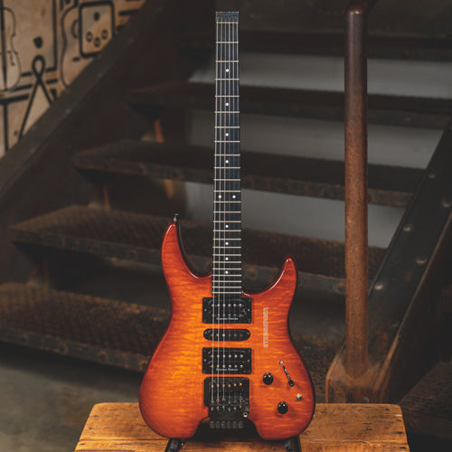 Steinberger 2002 GM7TA Electric Guitar, Red Flame With OHSC and Gig Bag - Used