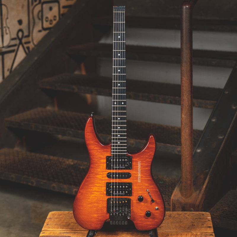 Steinberger 2002 GM7TA Electric Guitar, Red Flame With OHSC and Gig Bag - Used