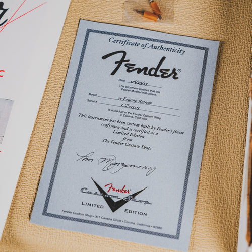 2015 Fender Custom Shop Limited '55 Esquire Electric Guitar, Relic White Blonde - Used