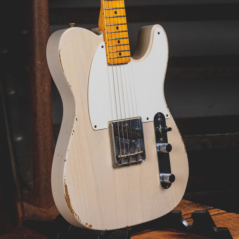 2015 Fender Custom Shop Limited '55 Esquire Electric Guitar, Relic White Blonde - Used