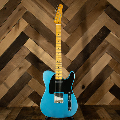2021 Fender Vintera 50's Roadworn Telecaster Electric Guitar, Lake Placid Blue with Hard Case - Used