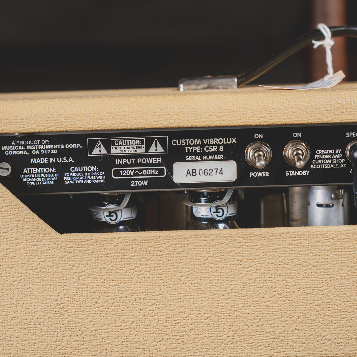 Fender 1995 Custom Vibrolux Reverb Combo Amplifier, Blonde With Slip Cover - Used