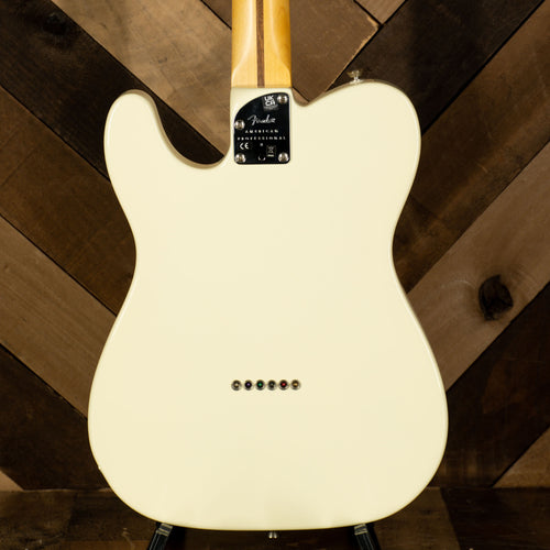2021 Fender American Professional II Telecaster Electric Guitar, Olympic White, OHC - Used