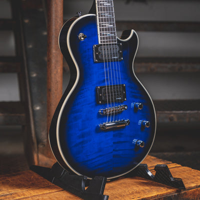 2022 Schecter Solo II Supreme Electric Guitar, See-Thru Blue Burst with Hard Case - Used
