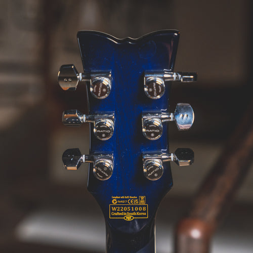 2022 Schecter Solo II Supreme Electric Guitar, See-Thru Blue Burst with Hard Case - Used