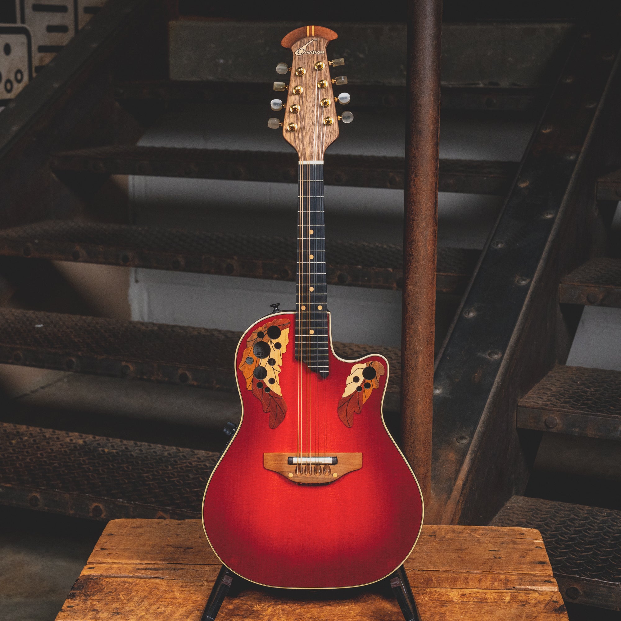 1995 Ovation MM68 Acoustic/Electric Mandolin Red w/ OHSC - USED