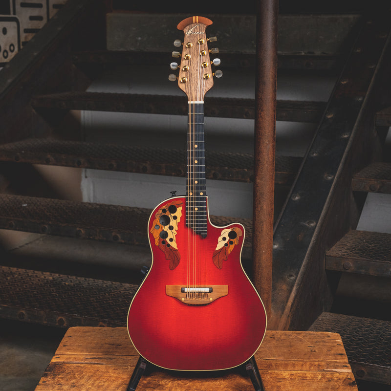 1995 Ovation MM68 Acoustic/Electric Mandolin Red w/ OHSC - USED
