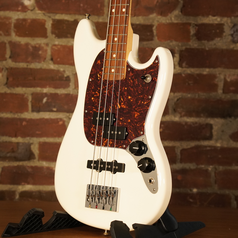 2018 Fender Mustang PJ Bass Olympic White with Case - Used