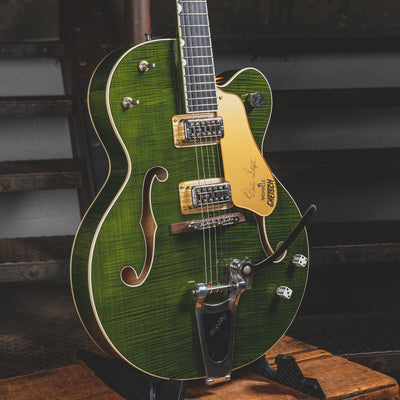 2013 Gretsch G6120SSUGR Brian Setzer Nashville Green Tiger Flame w/ OHSC - Used