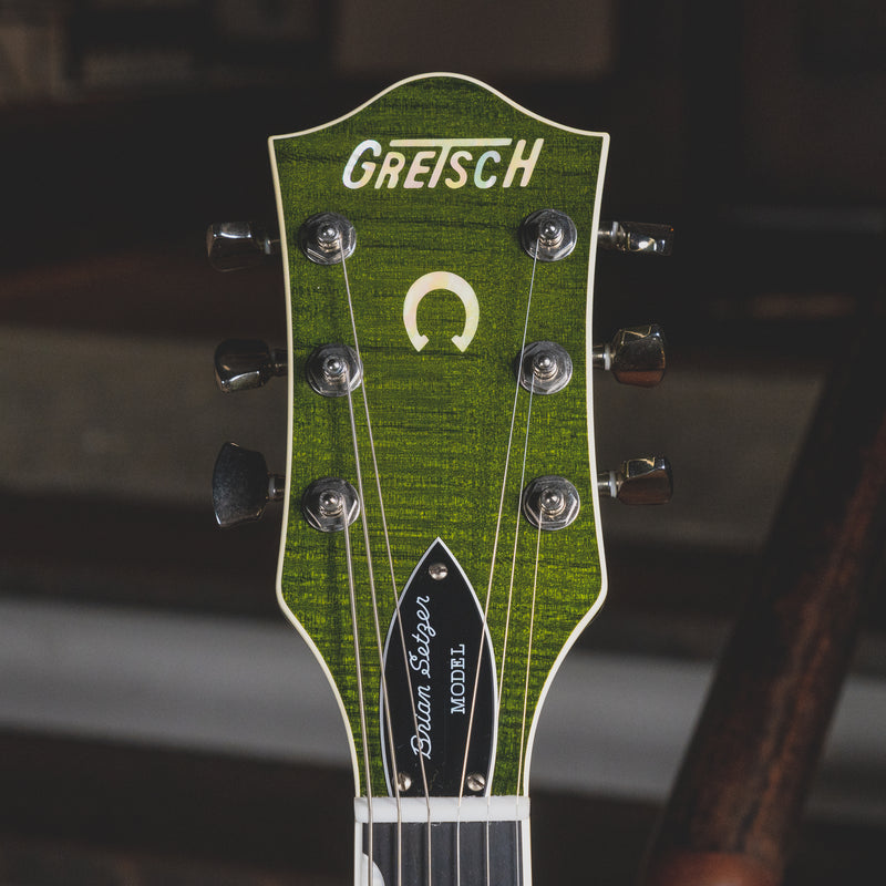 2013 Gretsch G6120SSUGR Brian Setzer Nashville Green Tiger Flame w/ OHSC - Used