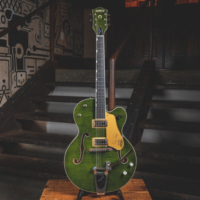 2013 Gretsch G6120SSUGR Brian Setzer Nashville Green Tiger Flame w/ OHSC - Used