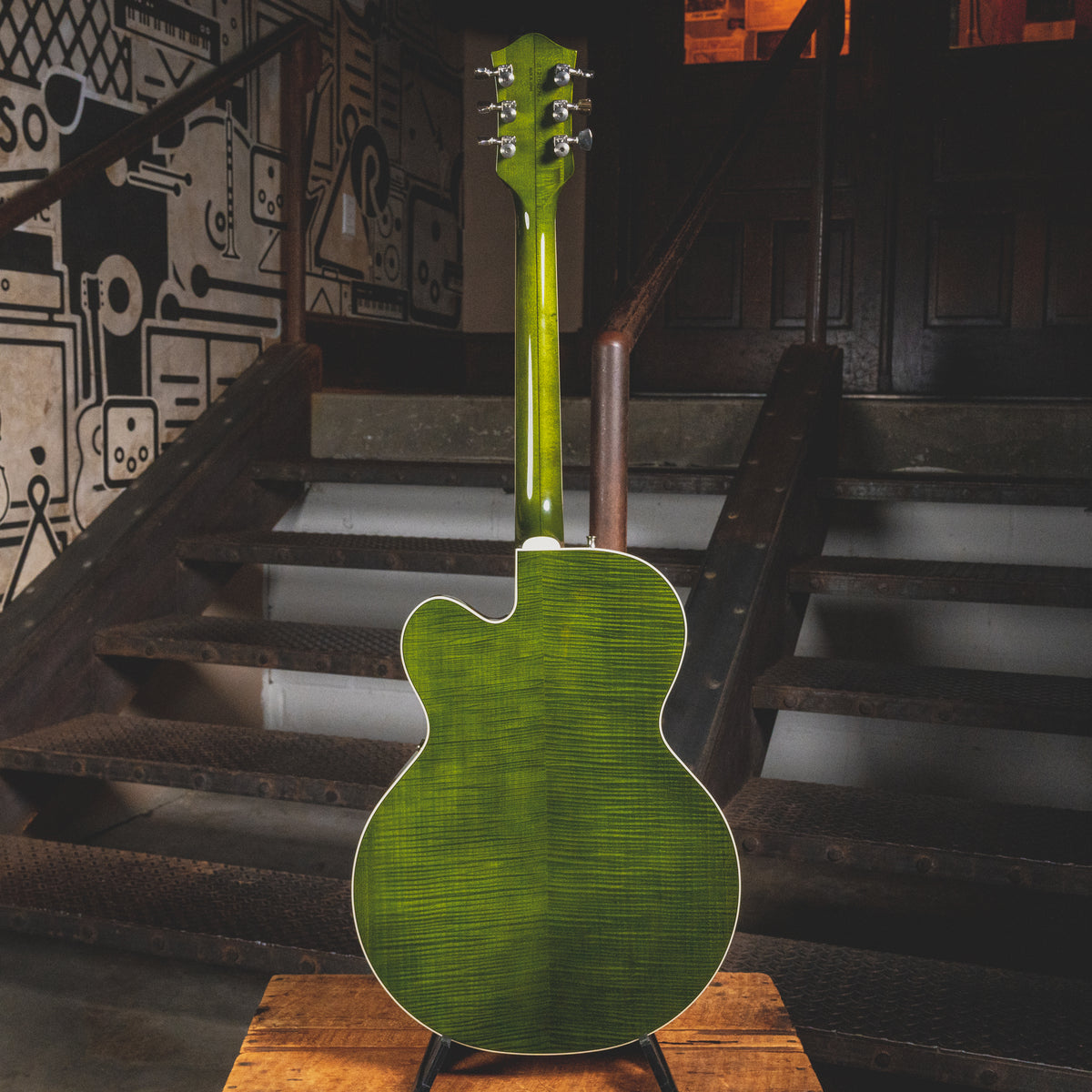 2013 Gretsch G6120SSUGR Brian Setzer Nashville Green Tiger Flame w/ OHSC - Used