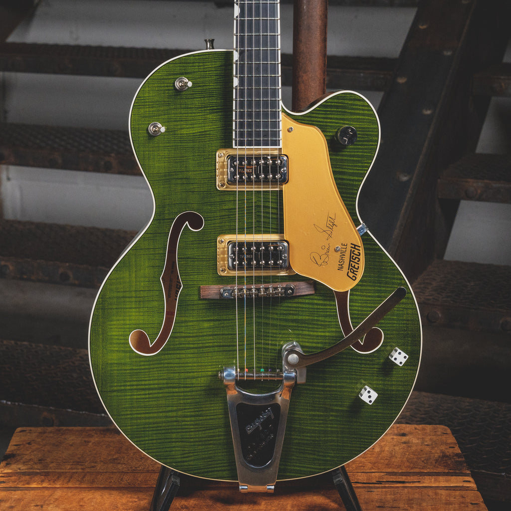 2013 Gretsch G6120SSUGR Brian Setzer Nashville Green Tiger Flame w/ OH