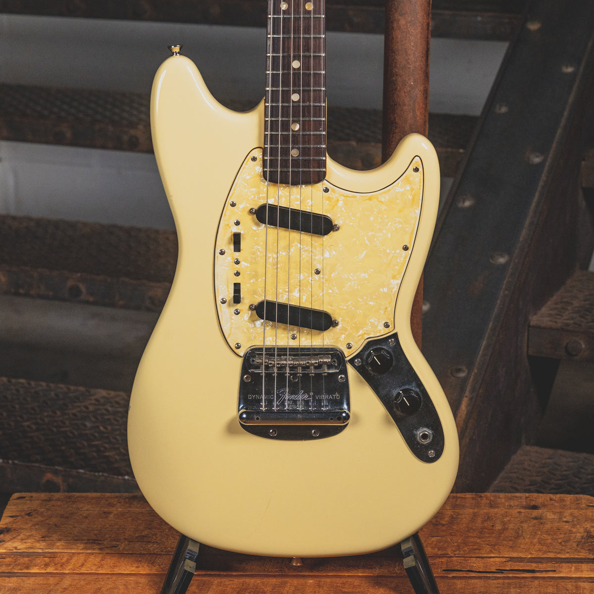 1969 Fender Mustang Olympic White Electric Guitar w/ OHSC - Vintage