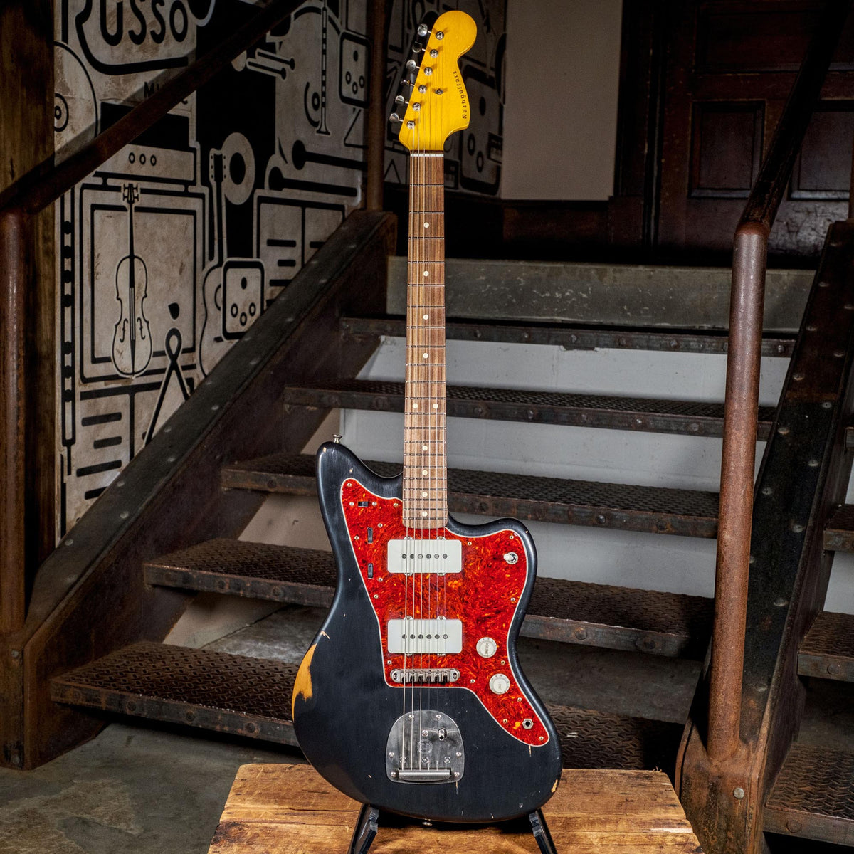 Nash 2017 JM63 Jazzmaster Black With Mastery Vibrato & OHSC - Used