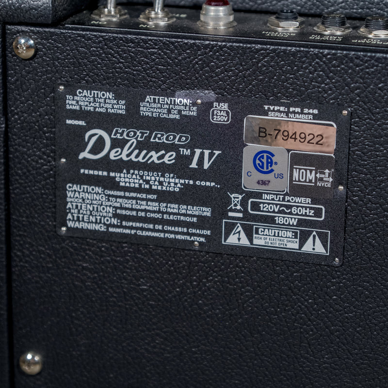 Fender Hot Rod Deluxe IV 1x12 Combo With Cover & Footswitch - Used