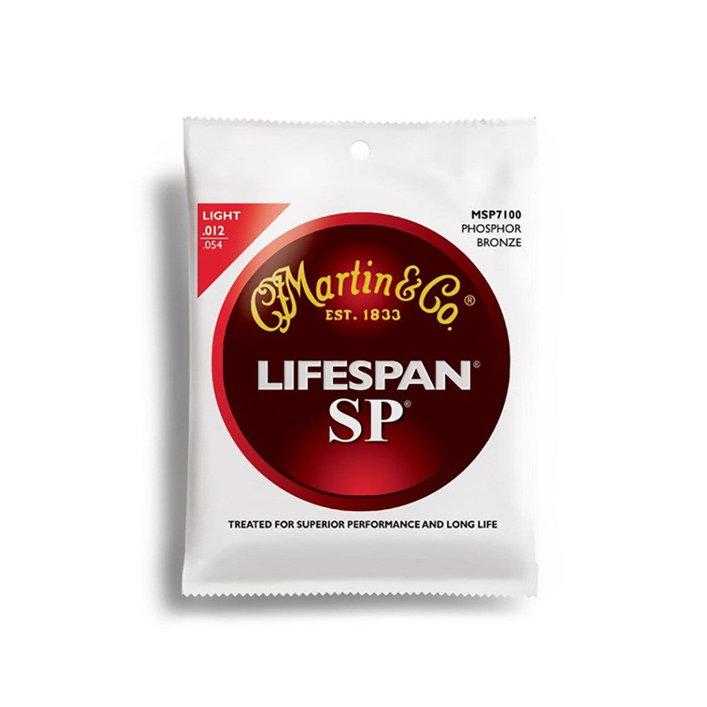 Martin Lifespan SP 92/8 Phosphor Bronze Acoustic Guitar Strings, .012-.054 Light
