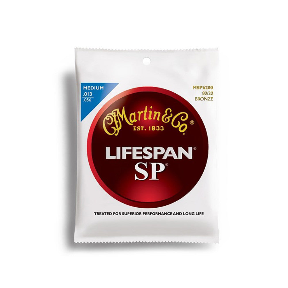 Martin Lifespan SP 80/20 Bronze Acoustic Guitar Strings, .013-.056 Medium