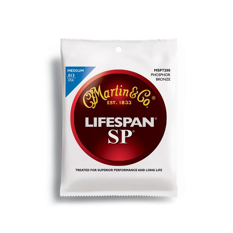 Martin Lifespan SP 92/8 Phosphor Bronze Acoustic Guitar Strings, .013-.056 Medium