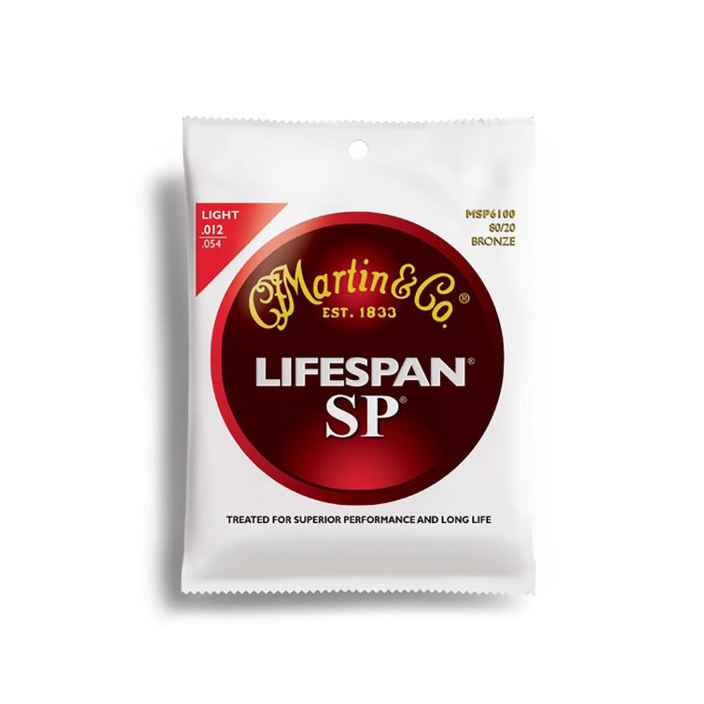 Martin Lifespan SP 80/20 Bronze Acoustic Guitar Strings, .12-.54 Light