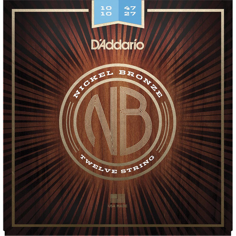 D'Addario 10-47 Nickel Bronze Acoustic Set - 12-String - Light