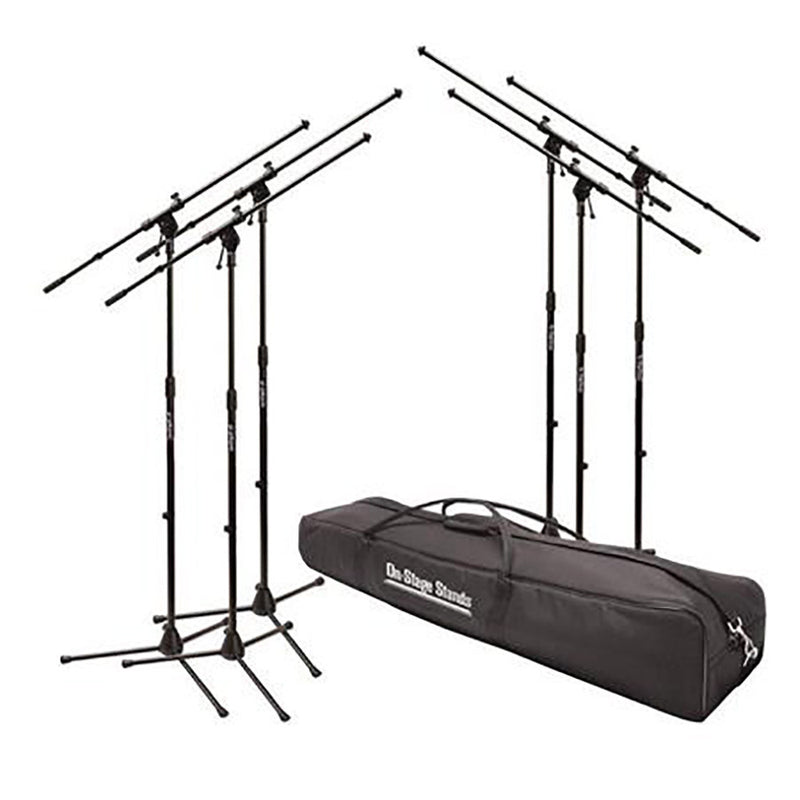 On Stage 6-Pack Euroboom Mic Stands W/ Bag