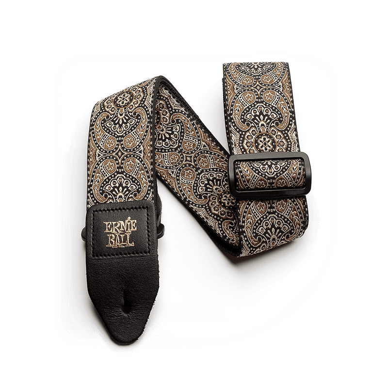 Ernie Ball Gold And Black Paisley Jacquard Strap