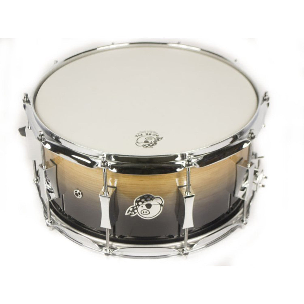 Pork Pie 7x14" Hickory Brass Snare - Candy Black Fade