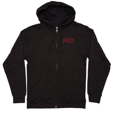 Russo Music Philly Spring Garden Logo Hoodie, Charcoal Heather