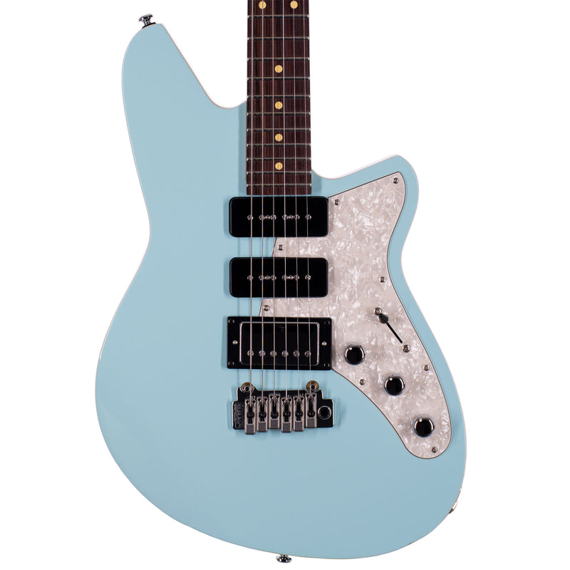 Reverend Six Gun HPP Electric Guitar With Wilkinson Tremolo, Rosewood, Chronic Blue