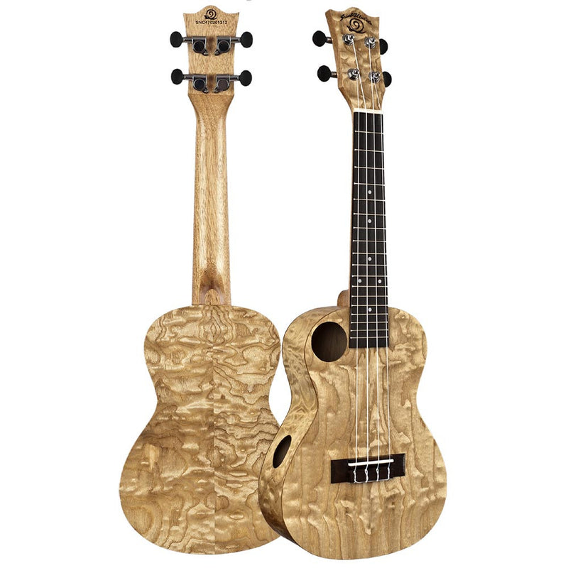 Amati's Snail Ukulele - Quilted Ash Concert With Bag