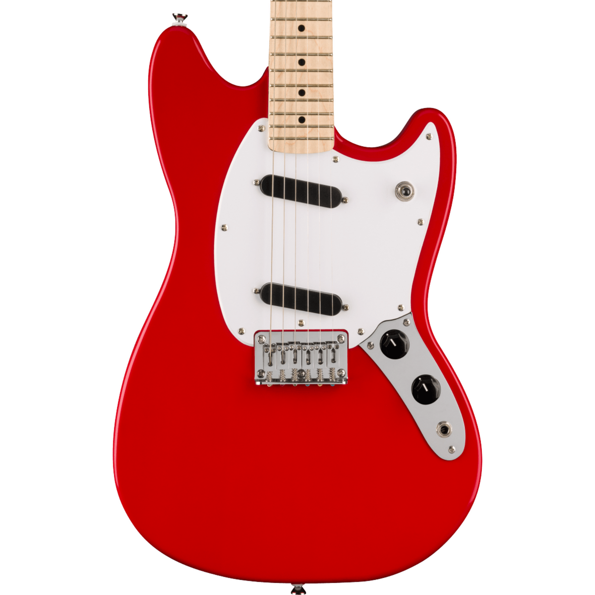 Squier Sonic Mustang, Maple Fingerboard, White Pickguard, Torino Red Electric Guitar