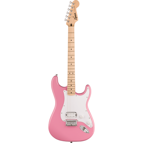 Pink and white electric guitar top