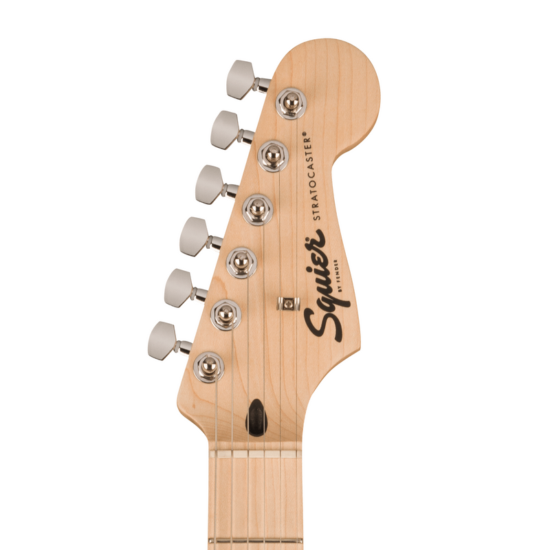 Squier Sonic Stratocaster, Maple Fingerboard, White Pickguard, Black Electric Guitar
