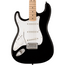 Squier Sonic Stratocaster, Left Handed, Maple Fingerboard, White Pickguard, Black Electric Guitar