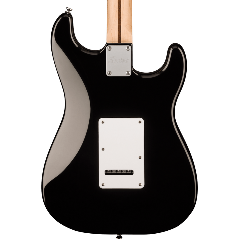 Squier Sonic Stratocaster, Left Handed, Maple Fingerboard, White Pickguard, Black Electric Guitar