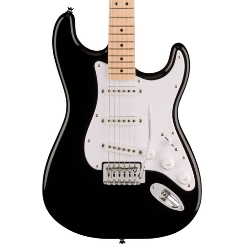 Squier Sonic Stratocaster Maple Fingerboard White Pickguard Black E