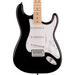 Squier Sonic Stratocaster, Maple Fingerboard, White Pickguard, Black Electric Guitar