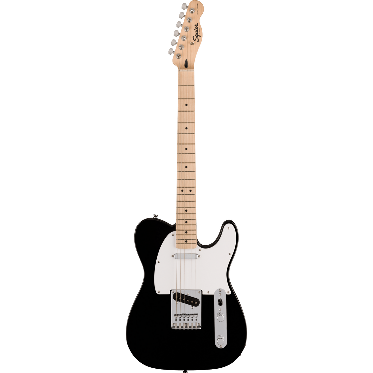 Squier Sonic Telecaster, Maple Fingerboard, White Pickguard, Black Electric Guitar