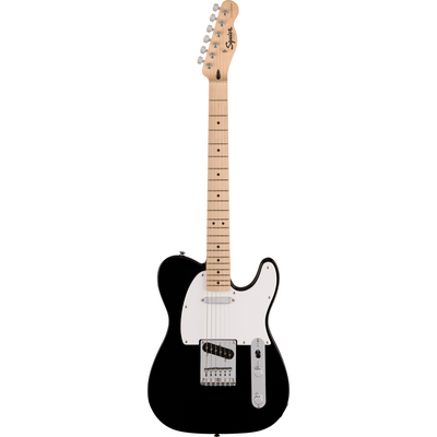 Squier Sonic Telecaster, Maple Fingerboard, White Pickguard, Black Electric Guitar