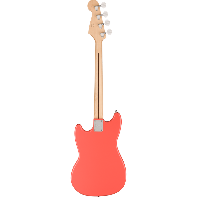 Squier Sonic Bronco Bass, Maple Fingerboard, White Pickguard, Tahitian Coral Bass Guitar