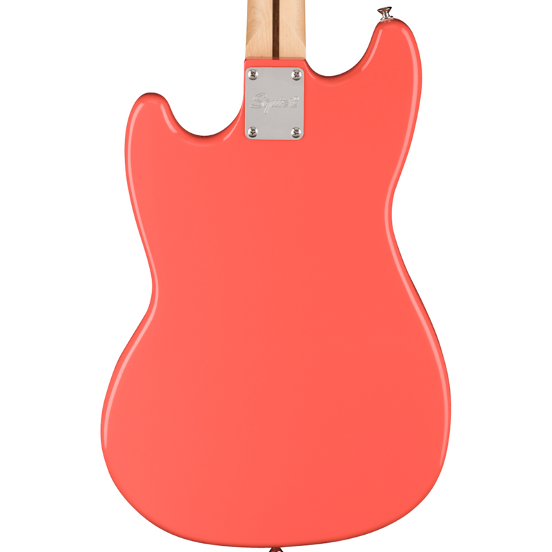 Squier Sonic Bronco Bass, Maple Fingerboard, White Pickguard, Tahitian Coral Bass Guitar