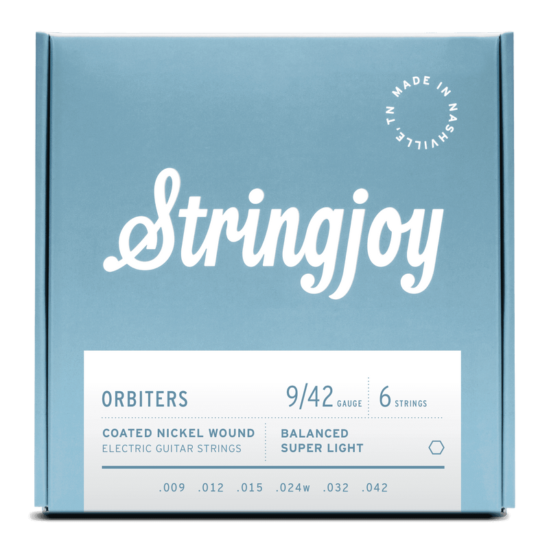 Stringjoy 09-42 Orbiters Balanced Super Light Gauge Coated Nickel Wound Electric Guitar Strings