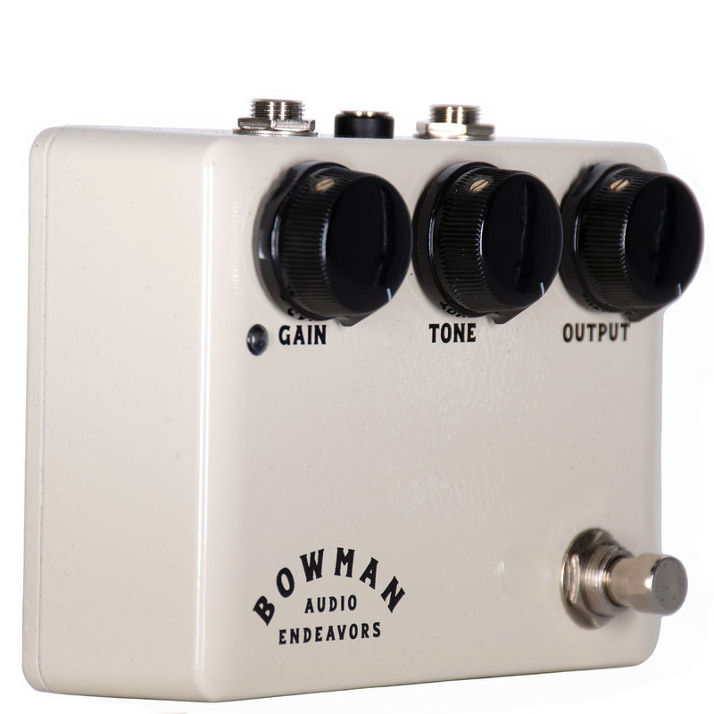 Bowman Audio The Bowman Overdrive (BAE) Effect Pedal, Cream and Black, Russo Music Exclusive
