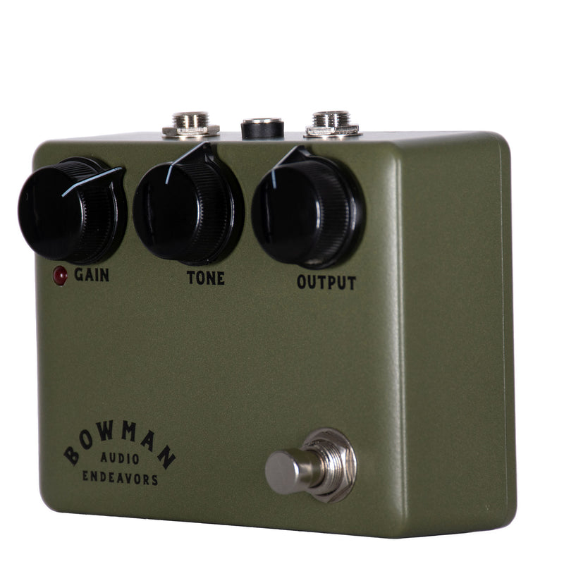 Bowman Audio The Bowman Overdrive (BAE) Effect Pedal, Olive Drab and Black