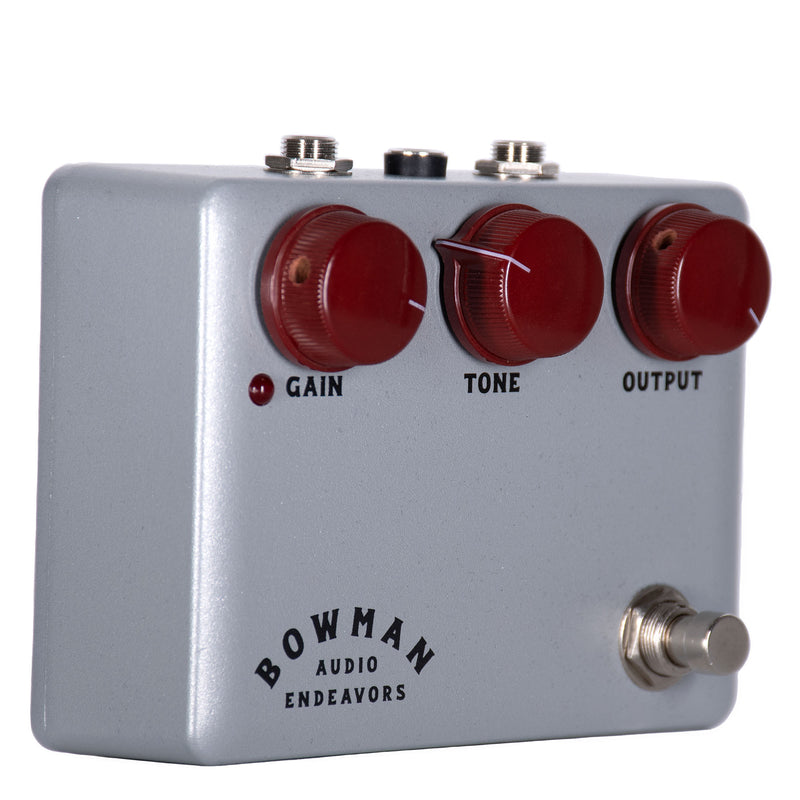 Bowman Audio The Bowman Overdrive (BAE) Effect Pedal, Silver and Oxblood